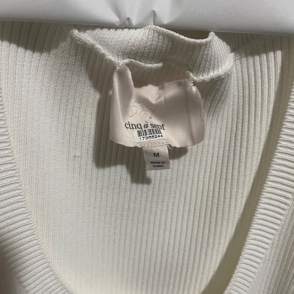 Cinq à Sept Parma White & Tan Casual Dress – Women’s Size M (Retails $495) - Picture 14 of 14